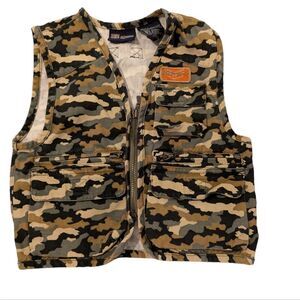 Boys vintage Faded Glory Camo vest cargo jacket size 18 months‎